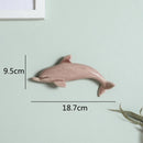 GobekUsa Dolphin Fish Ocean Background Ceramic Wall Decoration for Children's Room