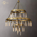 GobekUsa Axis Black Brass LED Round Chandelier for Living & Dining Room