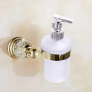 GobekUsa Gold Crystal Bathroom Accessories Set: Luxe Brass Bath Hardware Wall Mount Collection
