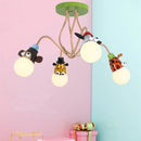 GobekUsa Animal LED Ceiling Light: Monkey Zebra Giraffe Kids Lamp for Bedroom.