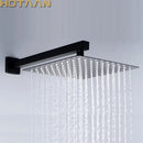 GobekUsa Black Rain Shower Head with Arm, 40cm Arm - Chuveiro Ducha Bath Accessorie