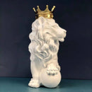 GobekUsa Golden Crown Lion King Statue 17cm Height Nordic Handicraft Home Office Decor