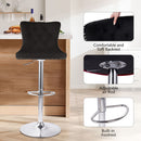 Velvet Swivel Bar Stools with High Backs, Adjustable Height, Water-Resistant Set of 2 (Khaki)