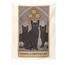 GobekUsa Cat Divination Tarot Card Tapestry Moon Phase Wall Hanging Décor
