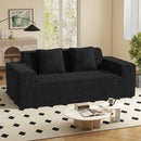 Boucle Chenille Cloud Sofa Bed — Convertible 3-Seat with Removable Pillows