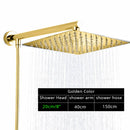 GobekUsa Bright Chrome 8" Shower Head with 15" Arm and 59" Hose - Wall Mounted Rainfall