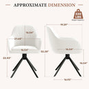 Velvet Swivel Dining Chairs, Set of 2 — Reclining Ergonomic Seats with Metal Legs