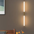 GobekUsa Linear LED Wall Lamp Metal Tube Gold Sconce for Living Room Bedroom Aisle