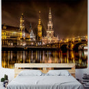 GobekUsa City Night Scene Tapestry with European London Style Wall Hanging