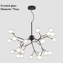 GobekUsa LED Glass Ball Branch Chandelier | Modern Firefly Art Decor Lighting