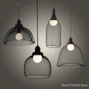 GobekUsa Industrial Birdcage Chandelier: Retro Iron Net Hanging Lamp for Creative Home Lighting