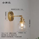 GobekUsa Japanese Copper Glass Wall Lights Modern LED Sconce for Bedroom Stair Mirror