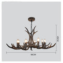 GobekUsa Antler Resin Chandelier: American Country Retro Style LED Hanging Lamp