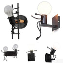 GobekUsa Cartoon Doll Wall Sconce: Modern Iron Art Light for Kids Room