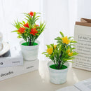 GobekUsa Artificial Flowers Bonsai Vase Mini Potted Home Decor Wedding DIY Flowerpot