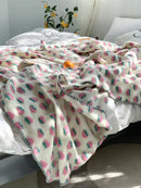 GobekUsa 3D Cherry Kids Wool Blanket - Kawaii Sweet Girl Crib Bedding