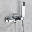 GobekUsa Black Wall Mount Bathtub Shower Faucet with Waterfall Spout
