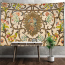 GobekUsa Khaki Retro Pattern Wall Tapestry for High-End Indoor Home Decor