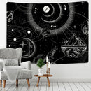 GobekUsa Black & White Stars Mandala Tapestry - Home Decor