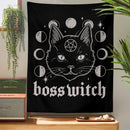 GobekUsa Cat Witchcraft Black Tapestry Wall Hanging Baphomet Occult Home Decor