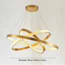 GobekUsa Gold Circle Chandelier Creative LED Lighting Modern Indoor Fixtures