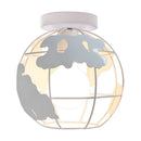 GobekUsa World Map Metal Wire Globe Ceiling Light Shade - Modern Loft Cage Shade
