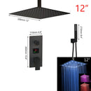 GobekUsa Black Digital Shower Faucet, Matte Black Finish, Thermostatic Temperature Display