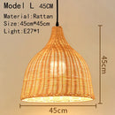 Handwoven Rattan Bamboo Pendant Light in Black