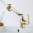 GobekUsa Gold and Black Bathroom Faucet with Hot Cold Water Mixer - Deck Mounted
