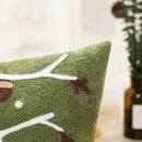 GobekUsa Christmas Embroidered Cushion Cover 45x45cm - Red Green Santa Snowflake Deer Snowman