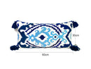 GobekUsa Embroidered Floral Ethnic Tassels Pillow Cover 30x60cm