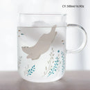 GobekUsa Killer Whale Glass Coffee Mug 350ml: Cute Polar Bear Tea Cup Heat Resistant Glass Beer Mug