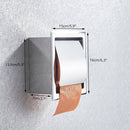 GobekUsa Bathroom Paper Holder Matte Black/Chrome Wall-Mounted Towel Rack & Roll Paper Box