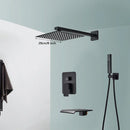 GobekUsa Black Wall Mounted Rainfall Shower System with Tub Spout