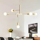 GobekUsa Cross Style 5-Head Pendant Light in Gold and Black Finish for Modern Home Decor