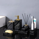 GobekUsa Ancient Wood Grain Marble Bathroom Set with Luxury Accessories