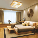 GobekUsa Japanese Tatami Wood Ceiling Light LED, Dining Bedroom Study Room Lighting