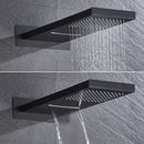 GobekUsa Black Thermostatic Waterfall Rainfall Shower Faucet with Handshower