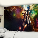 GobekUsa Indian Head Psychedelic Tapestry Wall Hanging for Bohemian Living Room