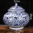 GobekUsa Blue White Porcelain Storage Tank for Living Room Decor & Small Objects.