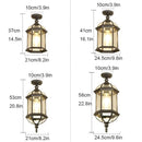 GobekUsa Black Rustic Outdoor Hanging Lantern Light with Clear Glass Flush Mount Fixture