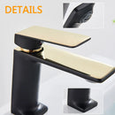 GobekUsa Black Gold Basin Faucet: Stylish Deck Mounted Bathroom Sink Faucet with Gold Handle