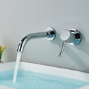 GobekUsa Brushed Gold/Black Wall Mounted Bathroom Basin Faucet - Hot/Cold Water Mixer