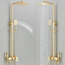 GobekUsa Gold Wall Mounted Bathroom Shower System Kit with 4-way Mixer