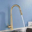 GobekUsa Gold Swivel Kitchen Faucet with Pull Down Sprayer