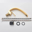 GobekUsa Gold Basin Faucet: Deck Mount Black Chrome Mixer for Bathroom Washbasin