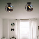 GobekUsa World Map Metal Wire Globe Ceiling Light Shade - Modern Loft Cage Shade
