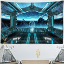 GobekUsa Galaxy Alien Planet UFO Spacecraft Tapestry Wall Hanging Home Decor