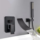 GobekUsa Chrome Bathtub Faucet Mixer with Hand Shower Waterfall Spout