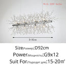 GobekUsa Gold/Silver LED Crystal Chandelier for Home Living Dining Study Hall Bedroom